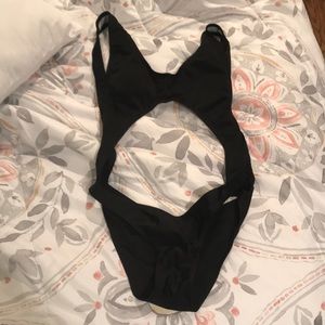 Black cut out one piece bathing suit